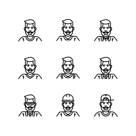 Profession Career Characters Business Icon Setのイラスト素材