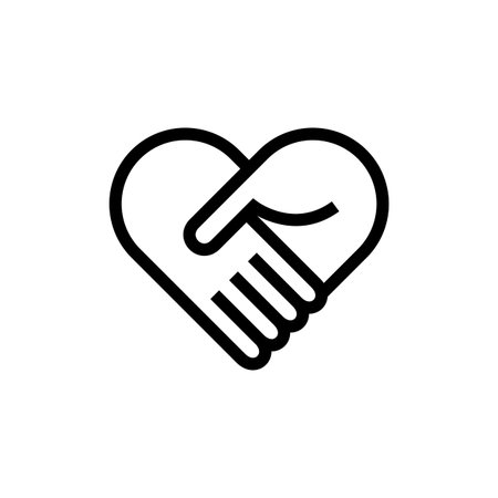Collaboration Teamwork Care Heart Hands Icon Logoのイラスト素材