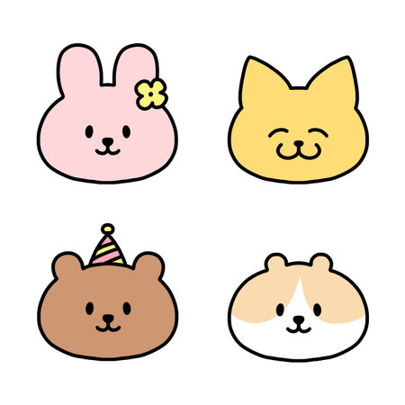 set of cute animals icons, vector illustration eps10 graphic designのイラスト素材