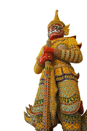 gian at temple in thailandの写真素材