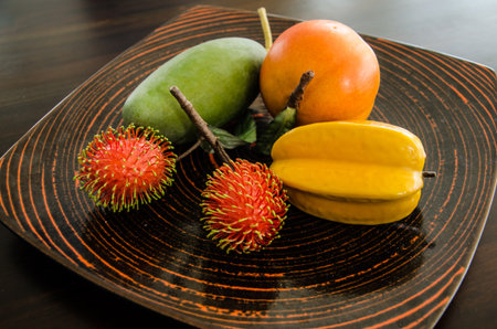 fake fruit on dish