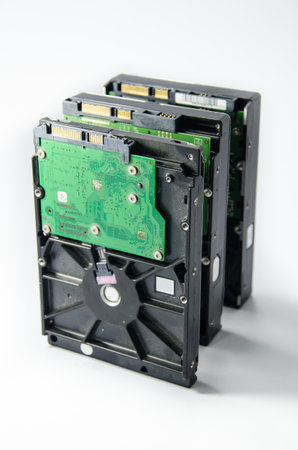 harddisk on white backgroundの写真素材