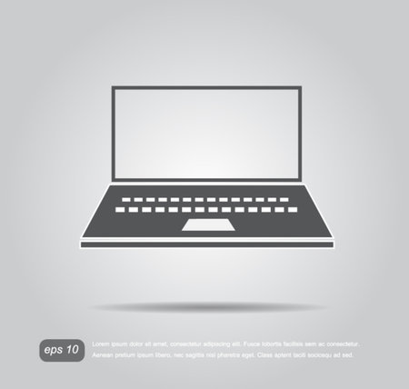 Laptop Isolated on grey Background icon Vector Illustrationのイラスト素材