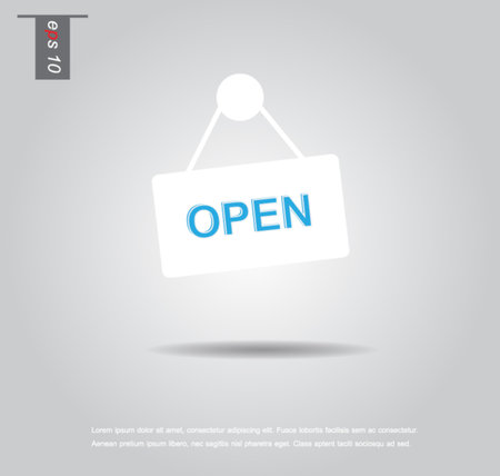 Shopping sign board  open vector iconのイラスト素材