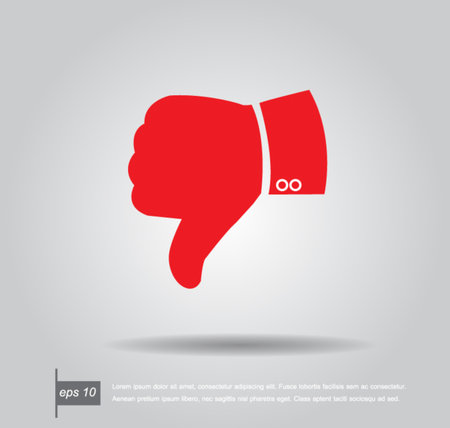 red hand dislike icon vectorのイラスト素材