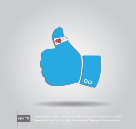 hand with thumb on bandage  vector iconのイラスト素材