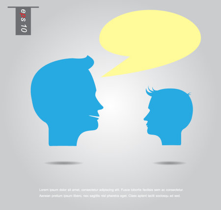 Man talk with balloon. Vector iconのイラスト素材