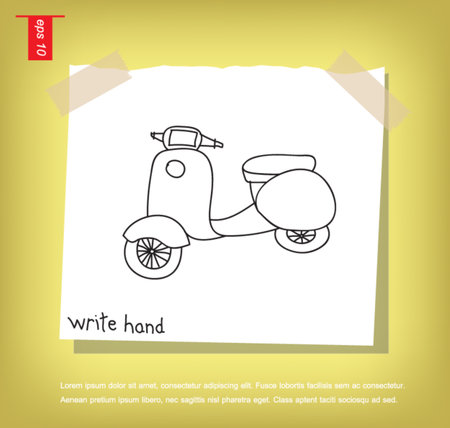 motorcycle write hand iconのイラスト素材