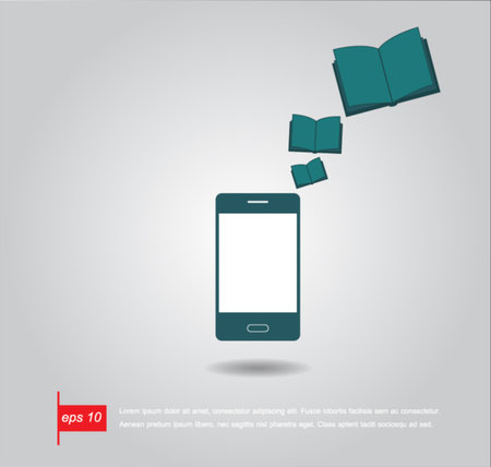 mobile and book iconのイラスト素材