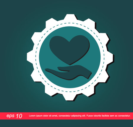 hand hold heart in gearのイラスト素材