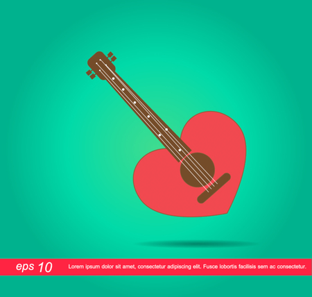heart guitar vector iconのイラスト素材