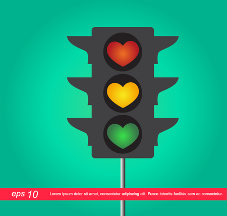 heart traffic light vector iconのイラスト素材