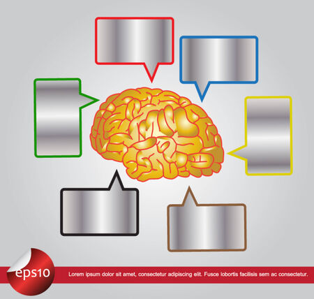 brain and text box vectorのイラスト素材