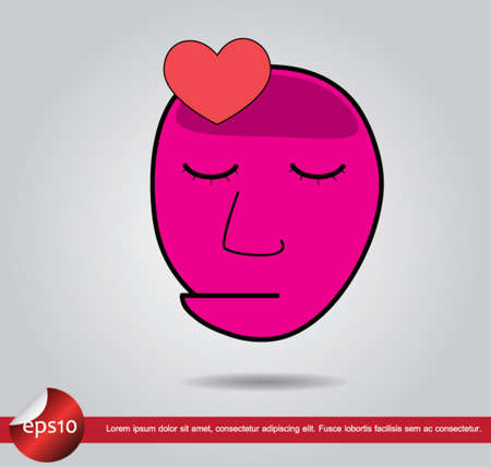 head human heart vector iconのイラスト素材