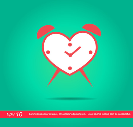 heart clock vector iconのイラスト素材