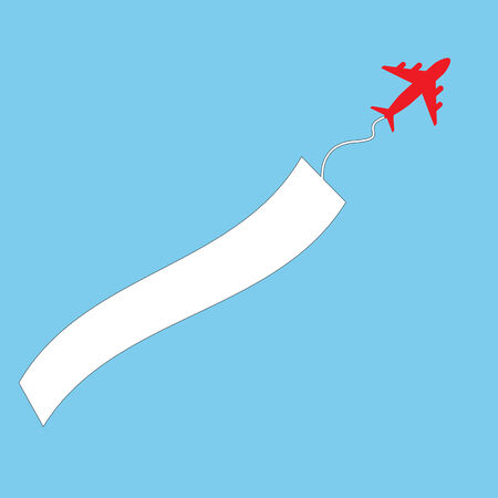 airplane and banner vectorのイラスト素材
