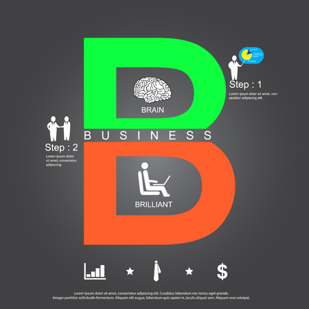 presentation business cocept with charactor B vectorのイラスト素材