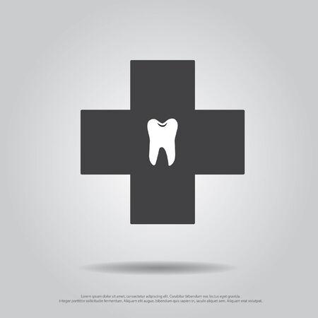 teeth in cross vector iconのイラスト素材
