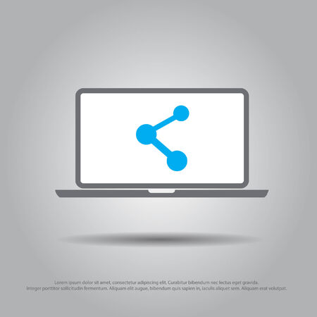 share in laptop vector iconのイラスト素材