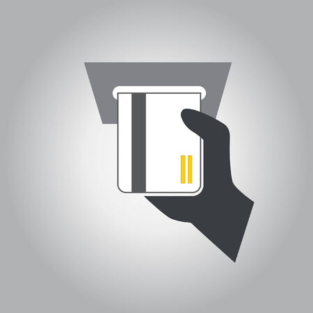 hand hold electronic card vector iconのイラスト素材