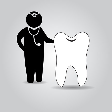 doctor and teeth vector iconのイラスト素材