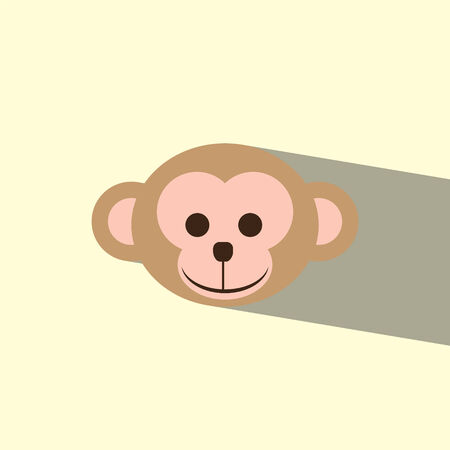 head monkey flat icon illustrationのイラスト素材
