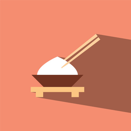 rice japanese flat icon illustrationのイラスト素材