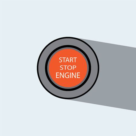 engine start button flat icon illustration のイラスト素材