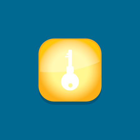 key button icon flat  vector illustration のイラスト素材