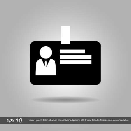 id card icon vector illustration on grey backgroundのイラスト素材