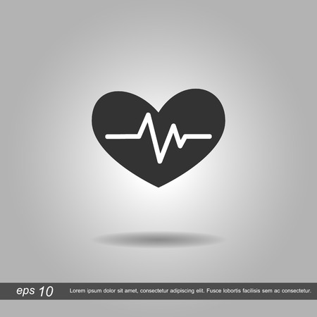 heartbeat icon vector illustration  on grey backgroundのイラスト素材