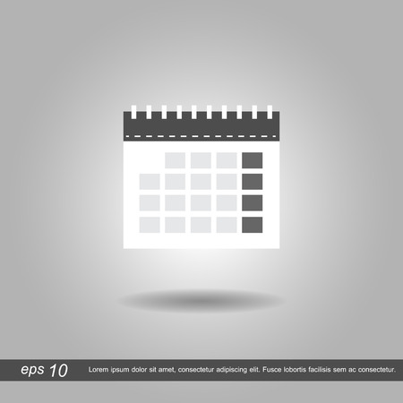 calendar icon vector illustration eps10 on grey backgroundのイラスト素材