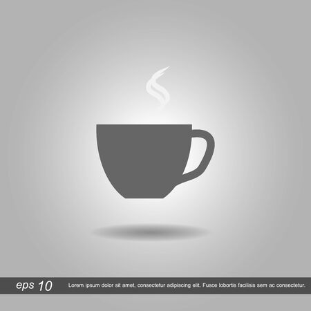 coffee cup icon vector illustration  on grey backgroundのイラスト素材