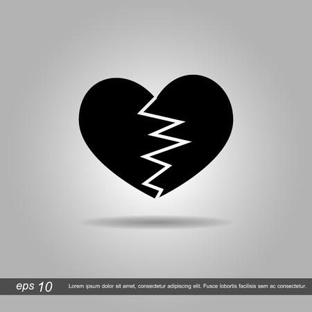 Broken heart vector illustration  on white backgroundのイラスト素材