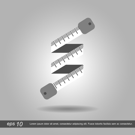 Curled measuring tape icon vector illustration eps10 on white backgroundのイラスト素材