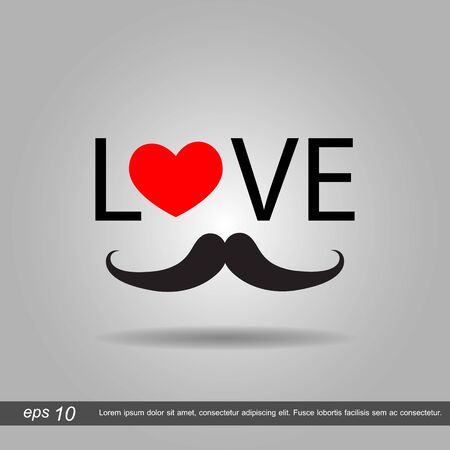 I love Hipster style, glasses and mustaches. vector illustrationのイラスト素材