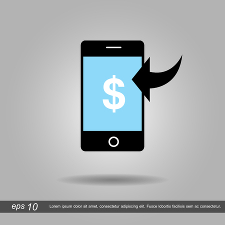 phone icon  icon vector illustration  on grey backgroundのイラスト素材