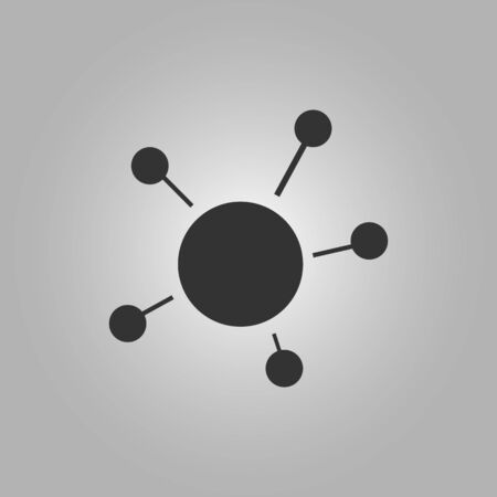 Business affiliate network flat icon vector illustration  on grey backgroundのイラスト素材
