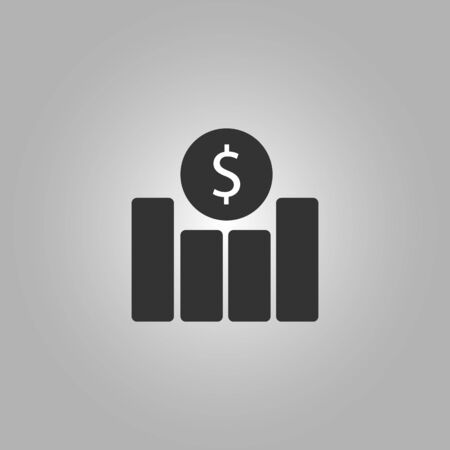 Economic investment flat icon vector illustration  on grey backgroundのイラスト素材