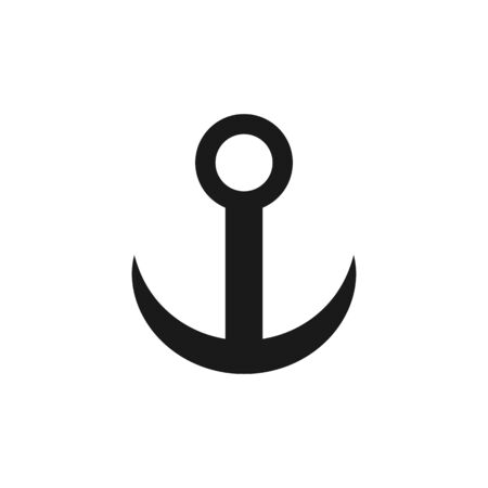 anchor sign icon vector illustration  on white backgroundのイラスト素材