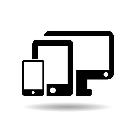 Smartphone Tablet and Television icon vector illustration  on white backgroundのイラスト素材