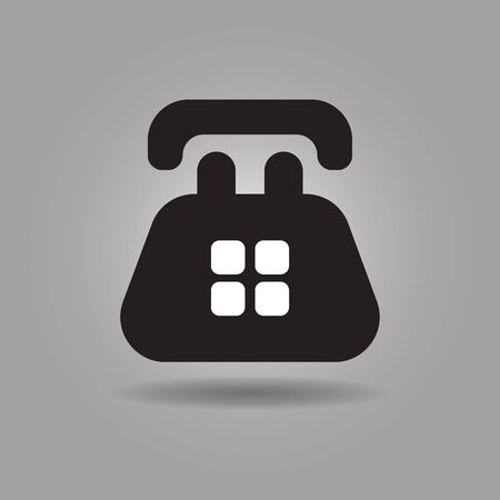 Old Telephone icon vector illustration on grey backgroundのイラスト素材