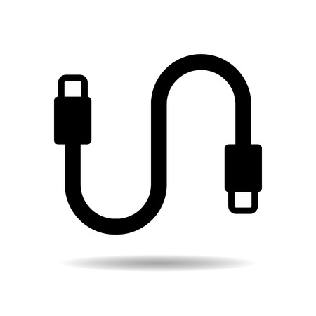 USB Cable icon vector illustration  on white backgroundのイラスト素材