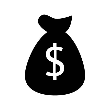 Money bag with dollar icon vector illustration eps10 on white backgroundのイラスト素材