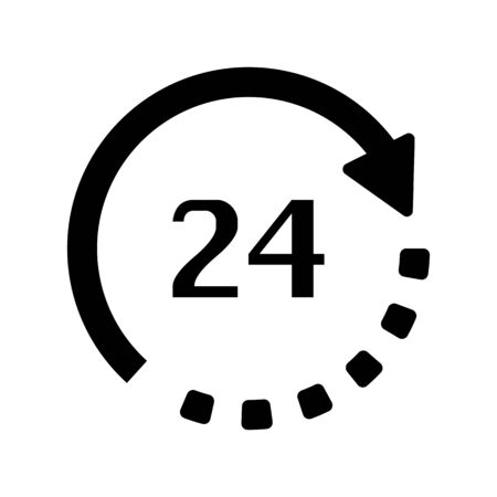 24 hour service icon vector illustration eps10 on white backgroundのイラスト素材