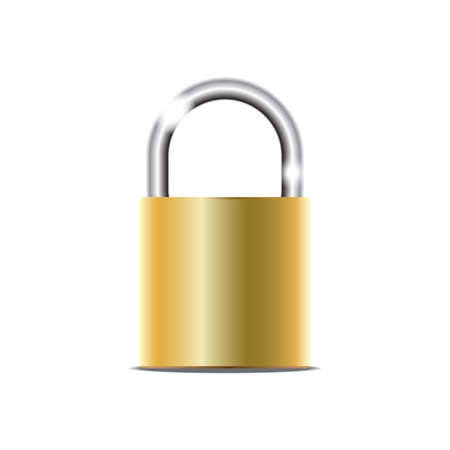 Closed lock security icon isolated on white illustrationのイラスト素材
