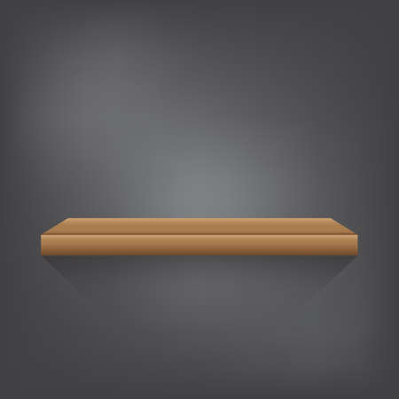 wood shelf on grey background vector illustration eps10 on white backgroundのイラスト素材