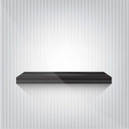 black wood shelf on grey background vector illustration eps10 on grey backgroundのイラスト素材