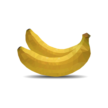 banana polygon on white background のイラスト素材