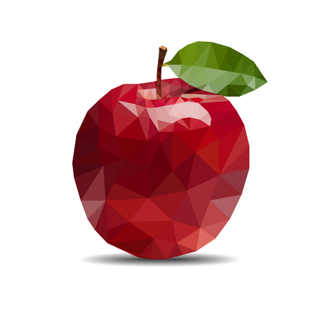 apple polygon on white background のイラスト素材